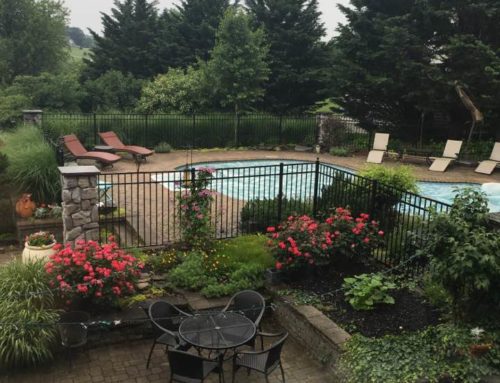 Pool Landscaping with stone and gravel